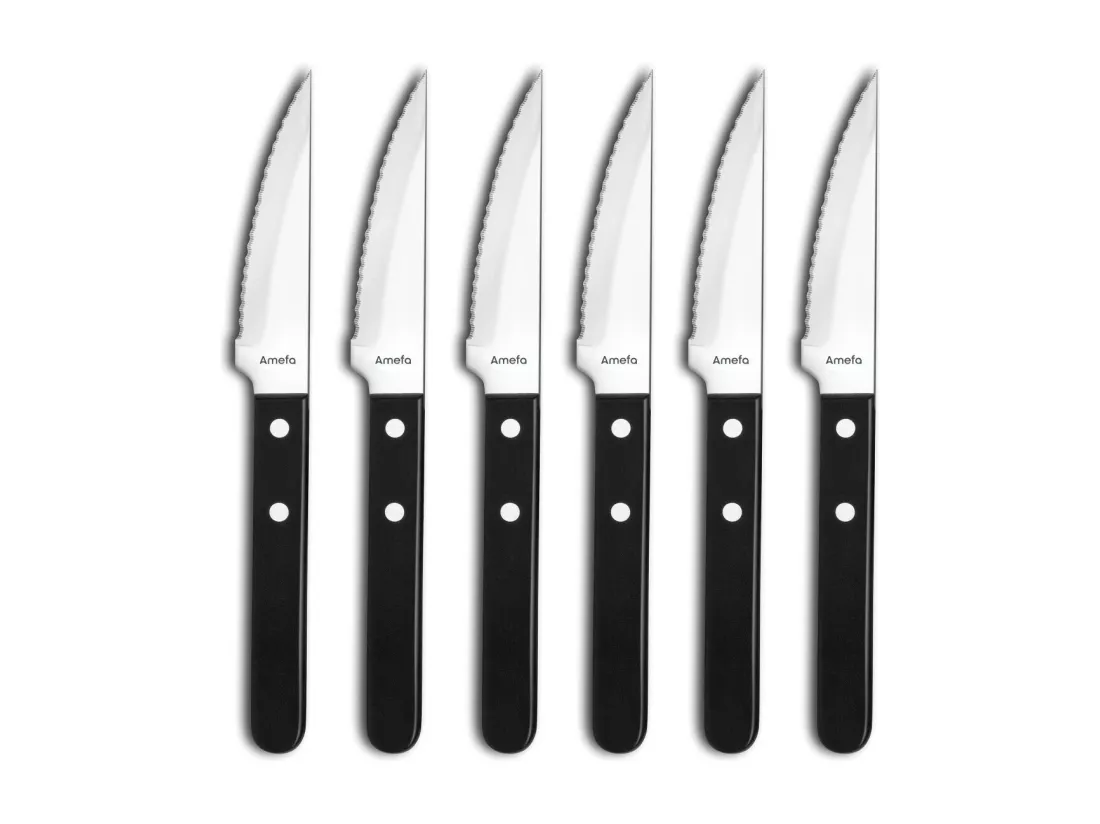 Steak Pizza Jumbo Noir - Set 6 couteaux steaks