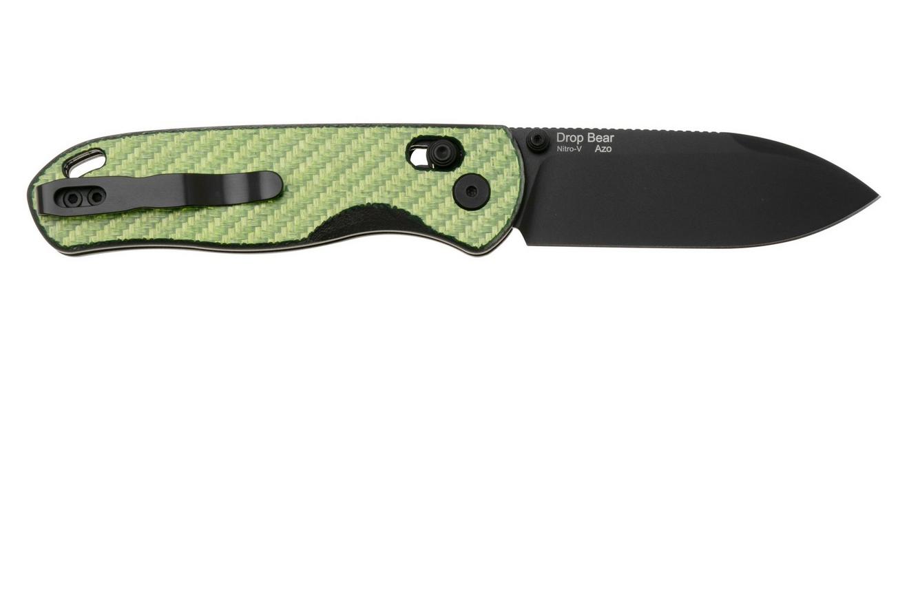 Kizer Vanguard Drop Bear V3619A4 Black Nitro V, G10 Green Carbon Fiber, zakmes, Azo design