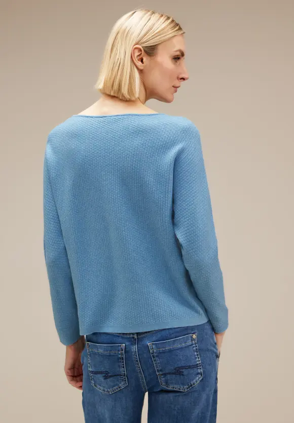 Struktur Strickpullover - gentle blue melange