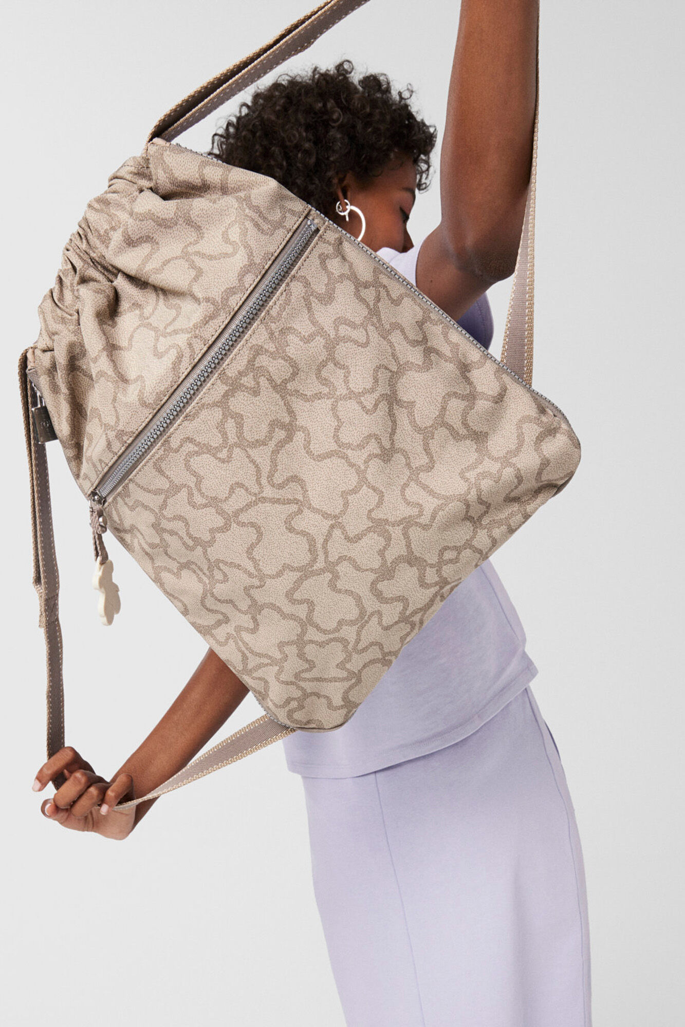 Mochila com cordão Kaos New Colors Stone - Areia