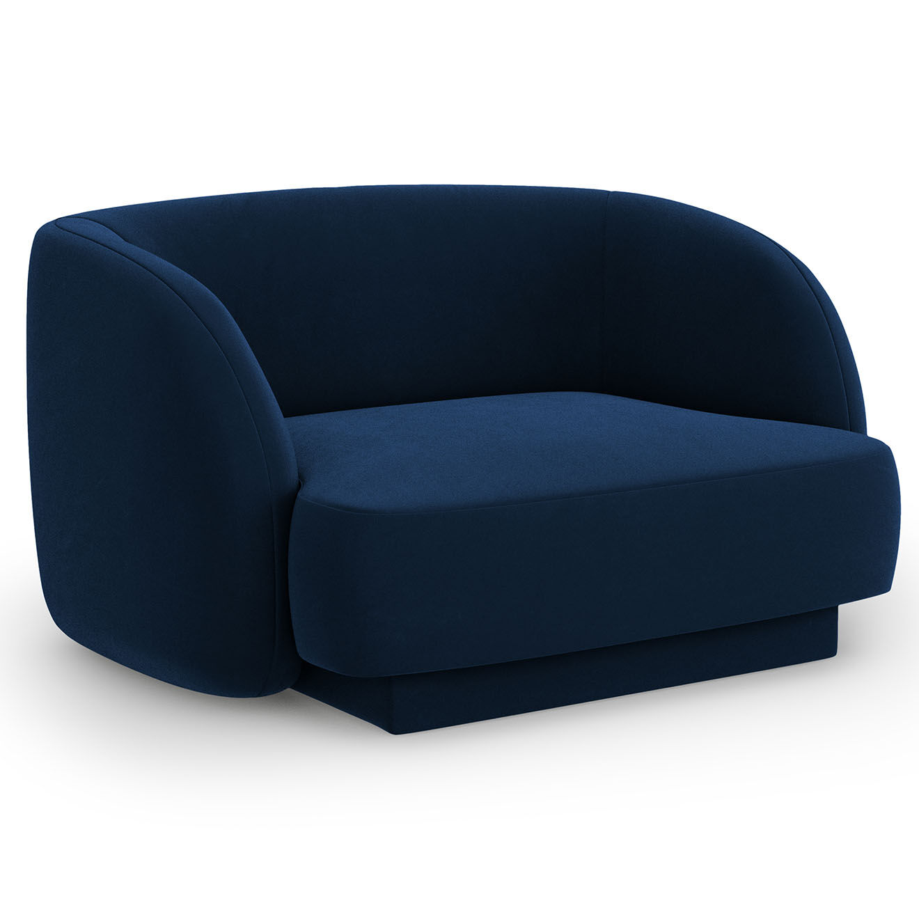 Micadoni Limited Edition Fauteuil en Velours Miley bleu roi - 109x85x74 cm
