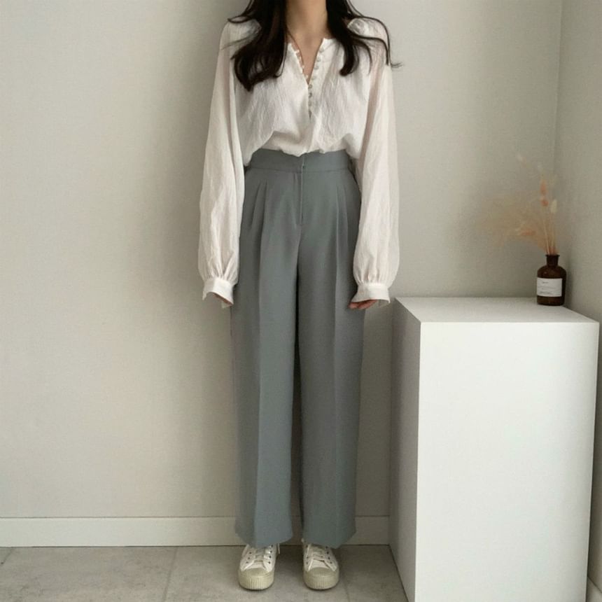 Happo - Henley effen blouse
