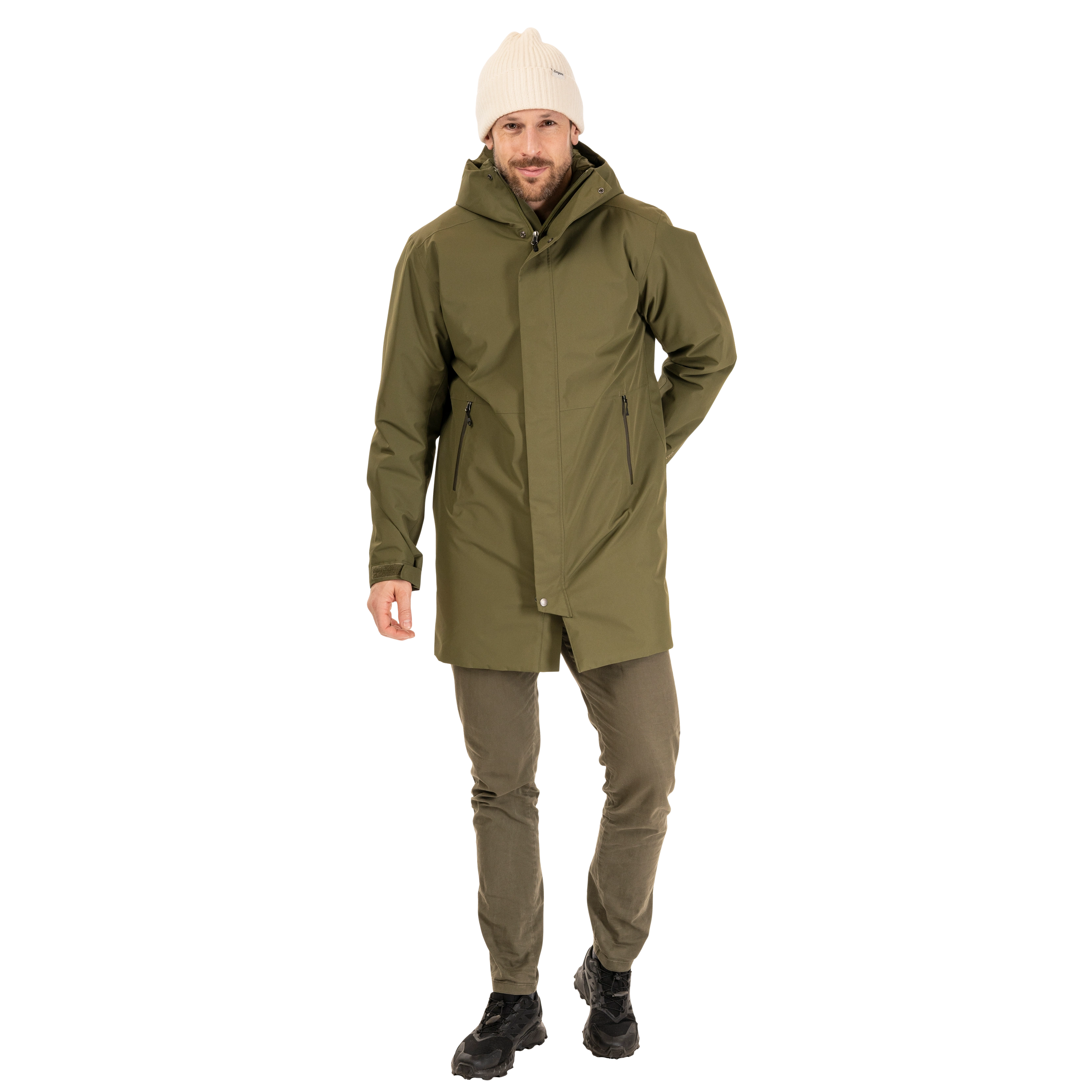 Urban Insulated Shell Coat Men Dark Green Mud