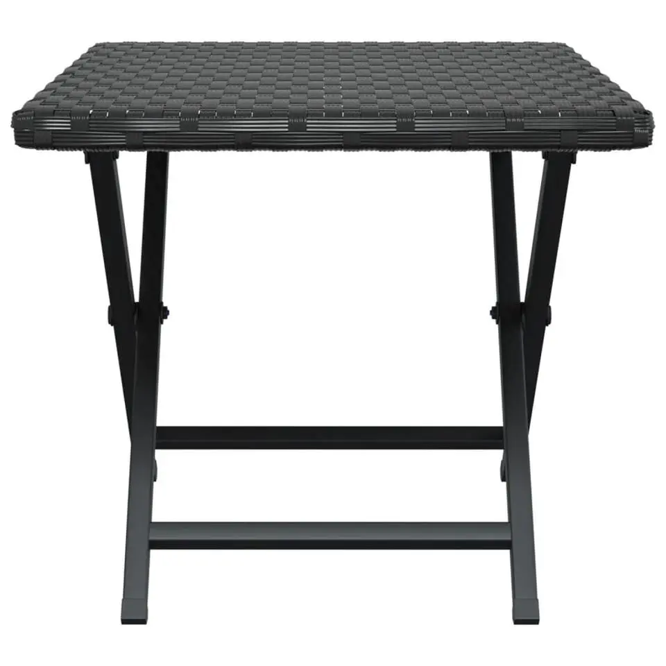 vidaXL - Tafel inklapbaar - Zwart - Poly rattan - 45x35x32 cm