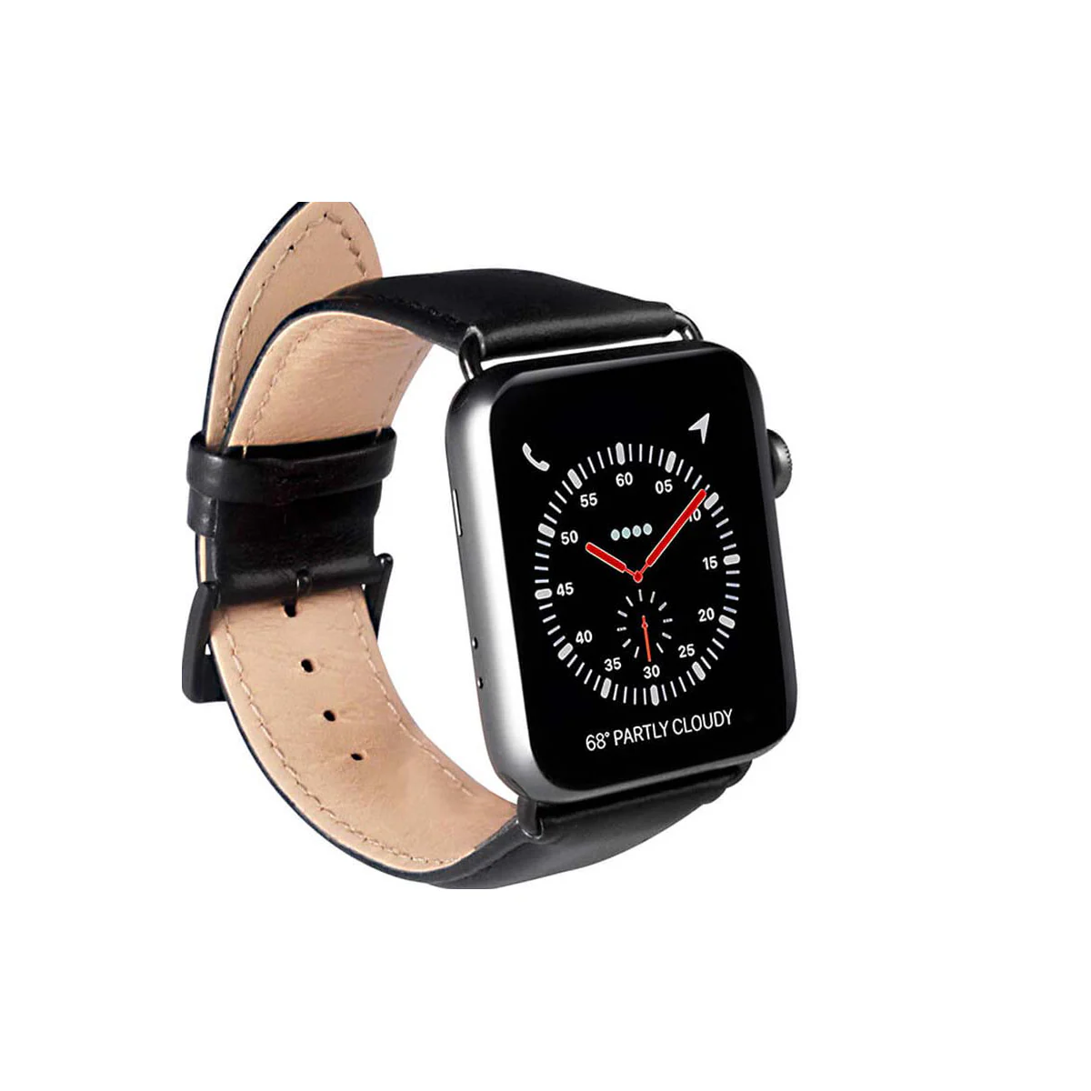 Buffalo skinnreim til Apple Watch 42/44/45mm (sort)