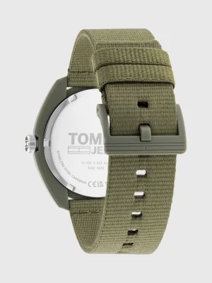 Relógio com pulseira de tecido verde