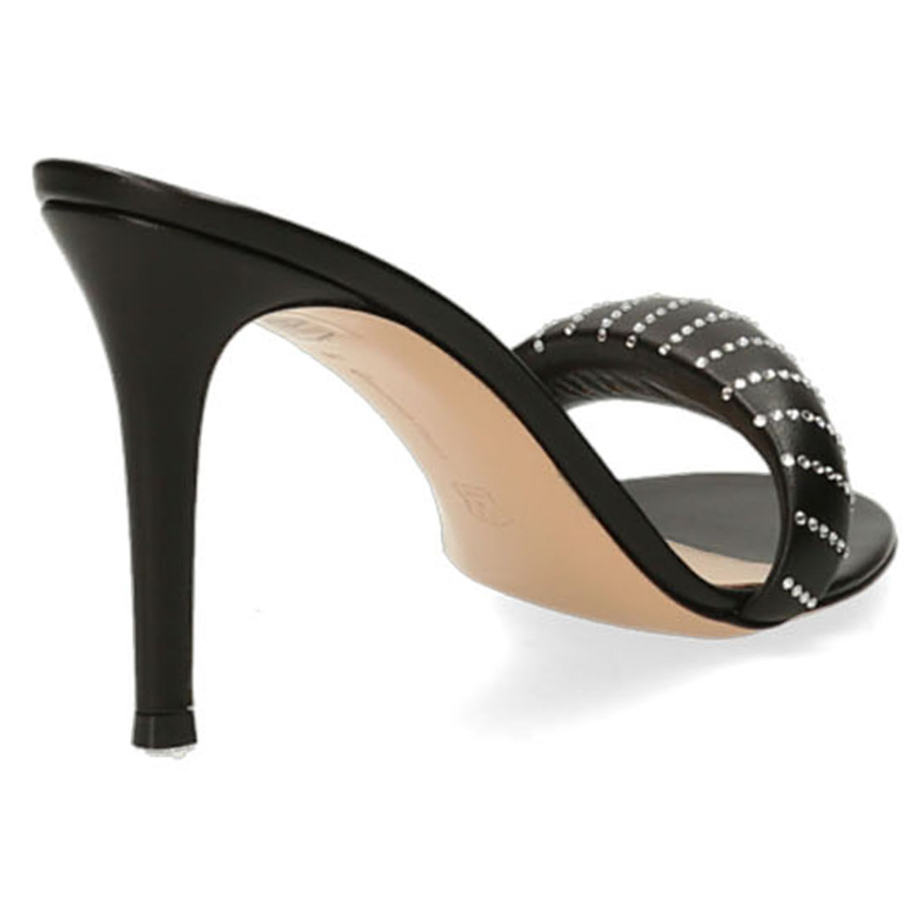 Gianvito Rossi Mules en Cuir Bijoux noires - Talon 8.5 cm
