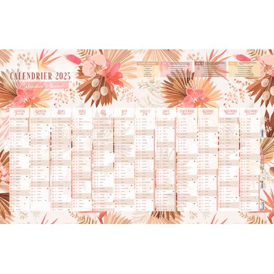 Calendrier bancaire 40x65 cm - Fleurs