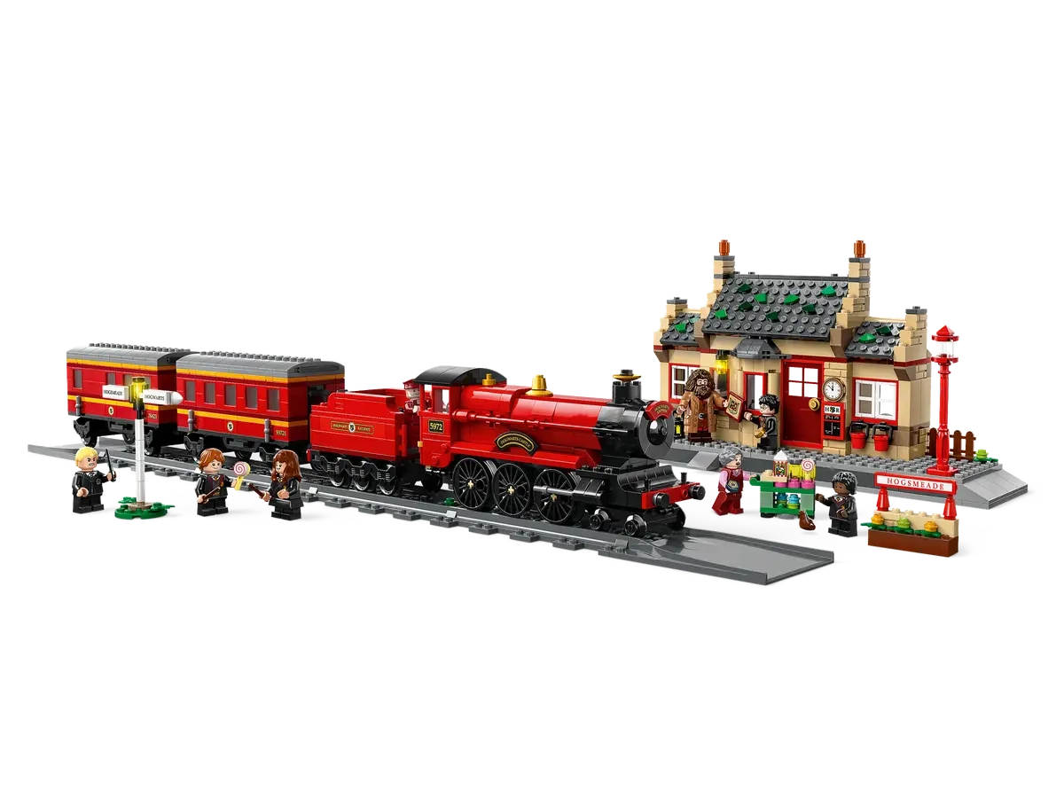 (1074-tlg. Set) Harry Potter Klemmbausteine Spielzeug Hogwarts Express Modell Bausatz (76423) Lizenziert - Bahnhof von Hogsmeade
