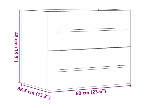 Armoire d'évier Chêne sonoma 60x38,5x48 cm Aggloméré