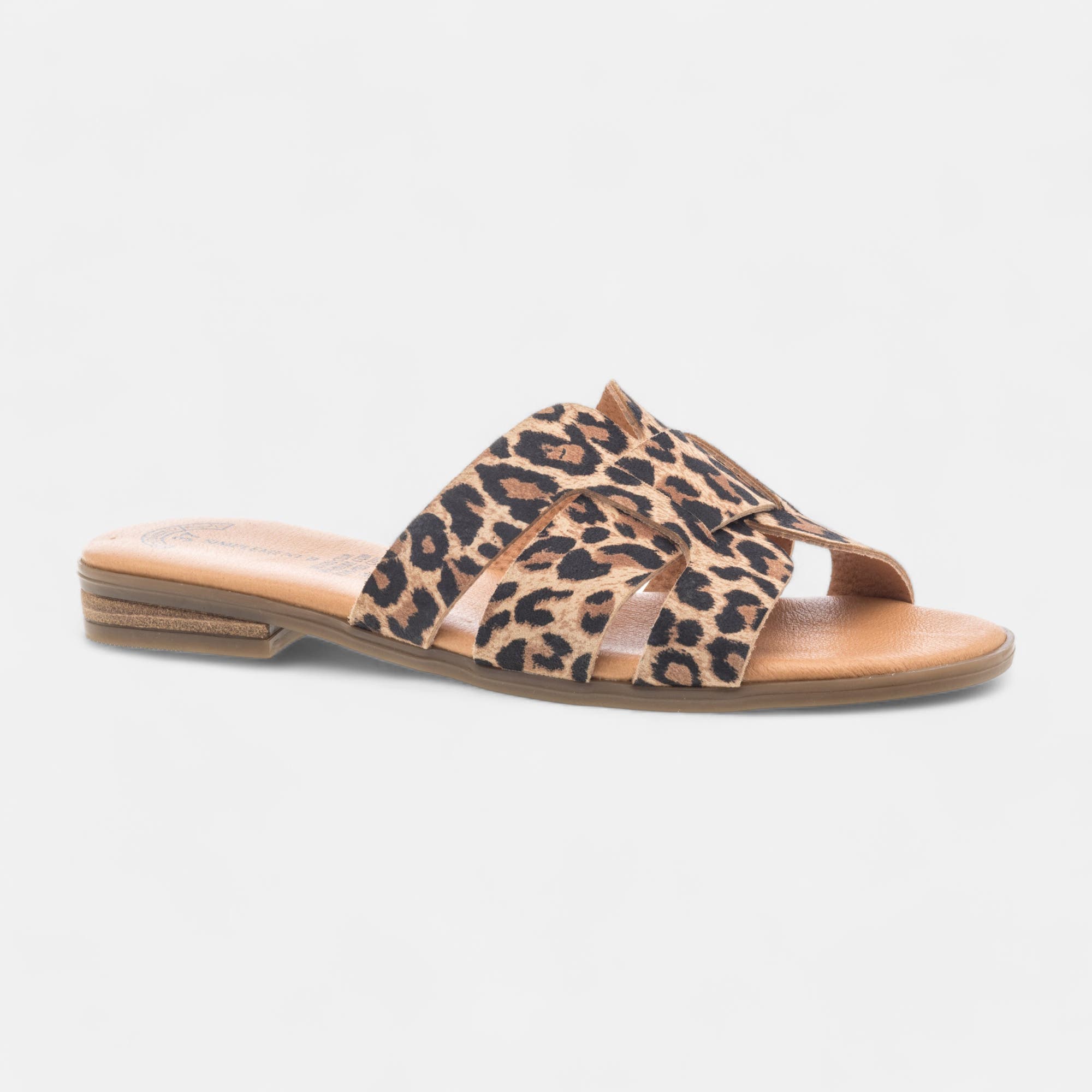 Mules Femme en cuir cognac