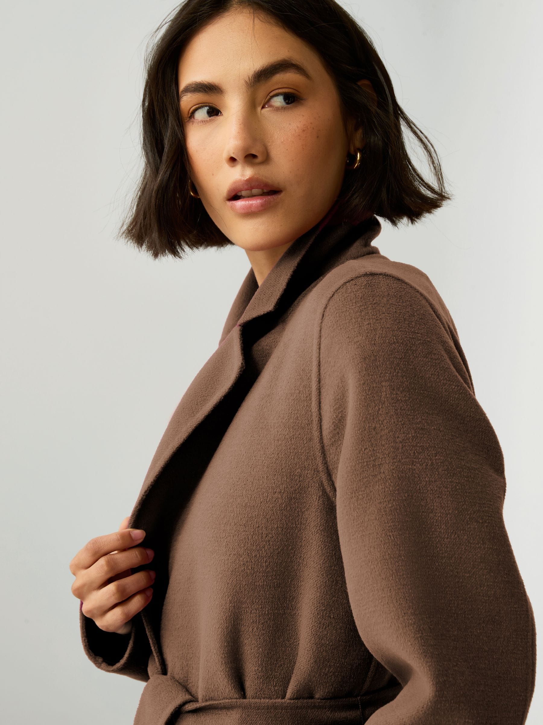 Emme Marella Xeno Belted Wrap Brown Coat