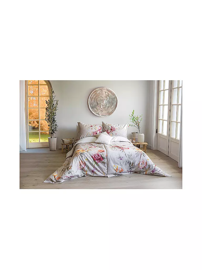 FLEURESSE Satin Bettwäsche 70x90cm/140x200cm BED ART Sandstone beige