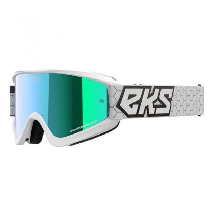 Masque cross EKS GOX FLAT OUT MIRROR 2024 - Blanc / Bleu