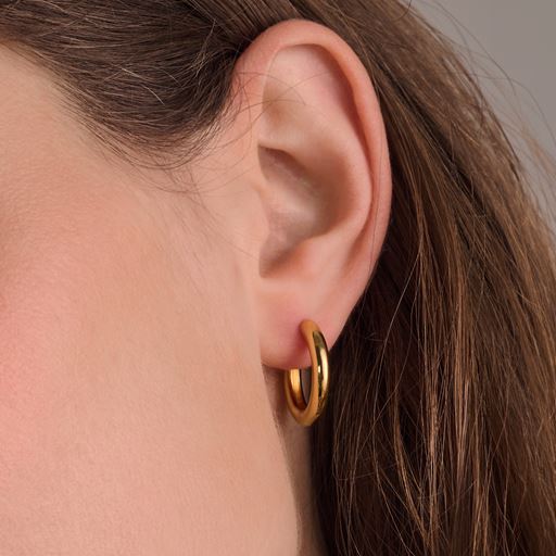 Sif Jakobs Jewellery Carrara Pianura Medio Creoler, Gold Plated