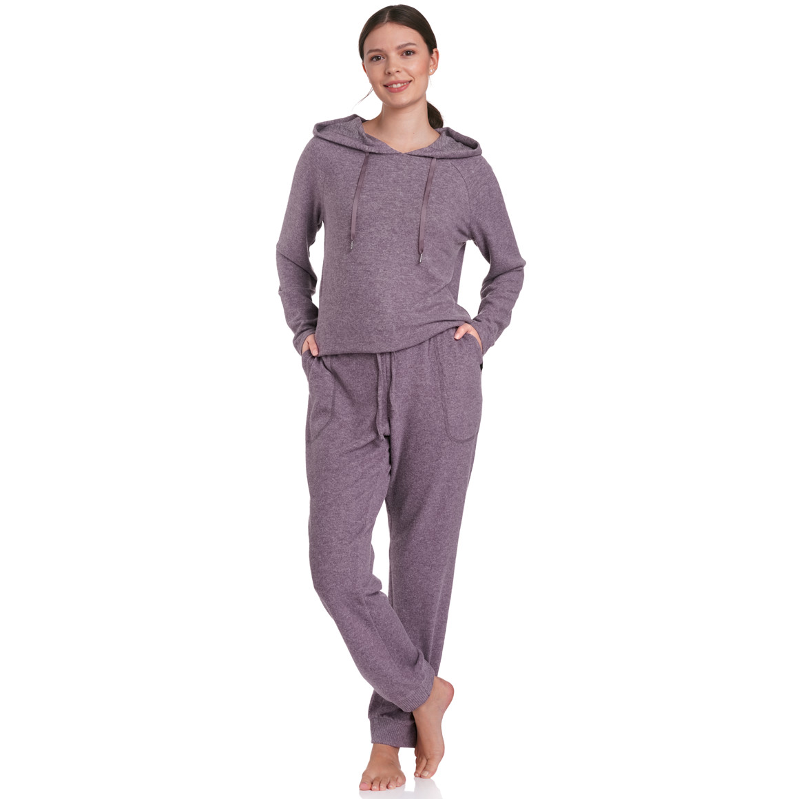 Gina Sports Damen Yoga-Hoodie in weicher Qualität dunkellila