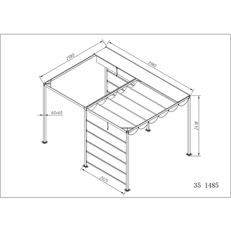 Java pergola stel inkl. lysegråt cover