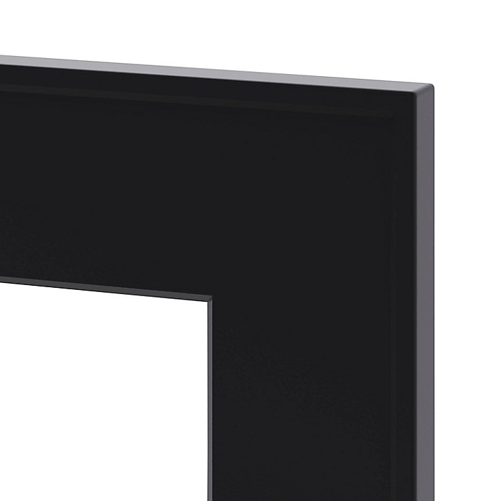Porte de meuble de cuisine vitrée Pasilla noir mat l. 50 cm x H. 72 cm GoodHome