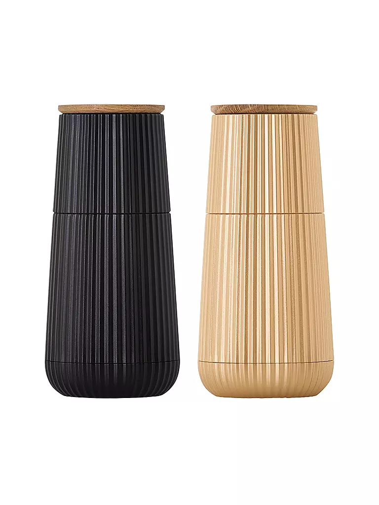AD HOC Pfeffer- und Salzmühlen Set SCAPE 12cm Black + Gold gold