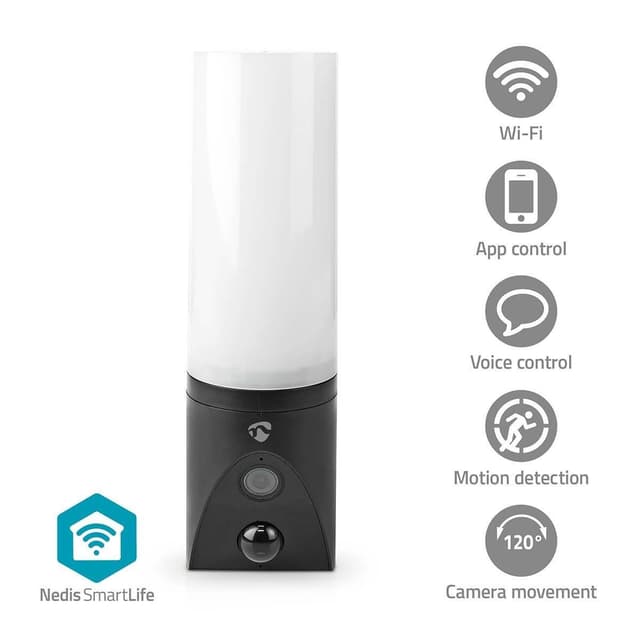 Nedis SmartLife udendørskamera | Wi-Fi | Omgivende lys | Full HD 1080p | IP65 | Cloud Storage (mulighed) / microSD (ikke inkluderet) / Onvif | 100