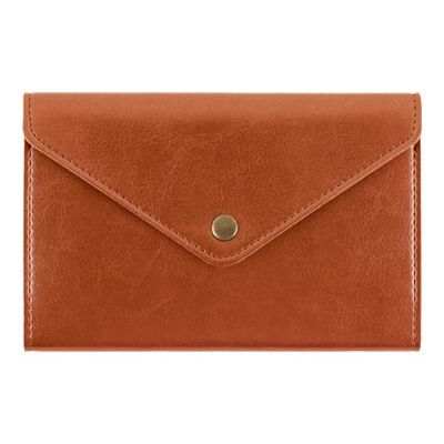 Oberthur Naples - Cahier de notes - A6 (105 x 148 mm) - 72 feuilles / 144 pages - doublé (6,5 mm) - cognac - polyuréthane (PU)