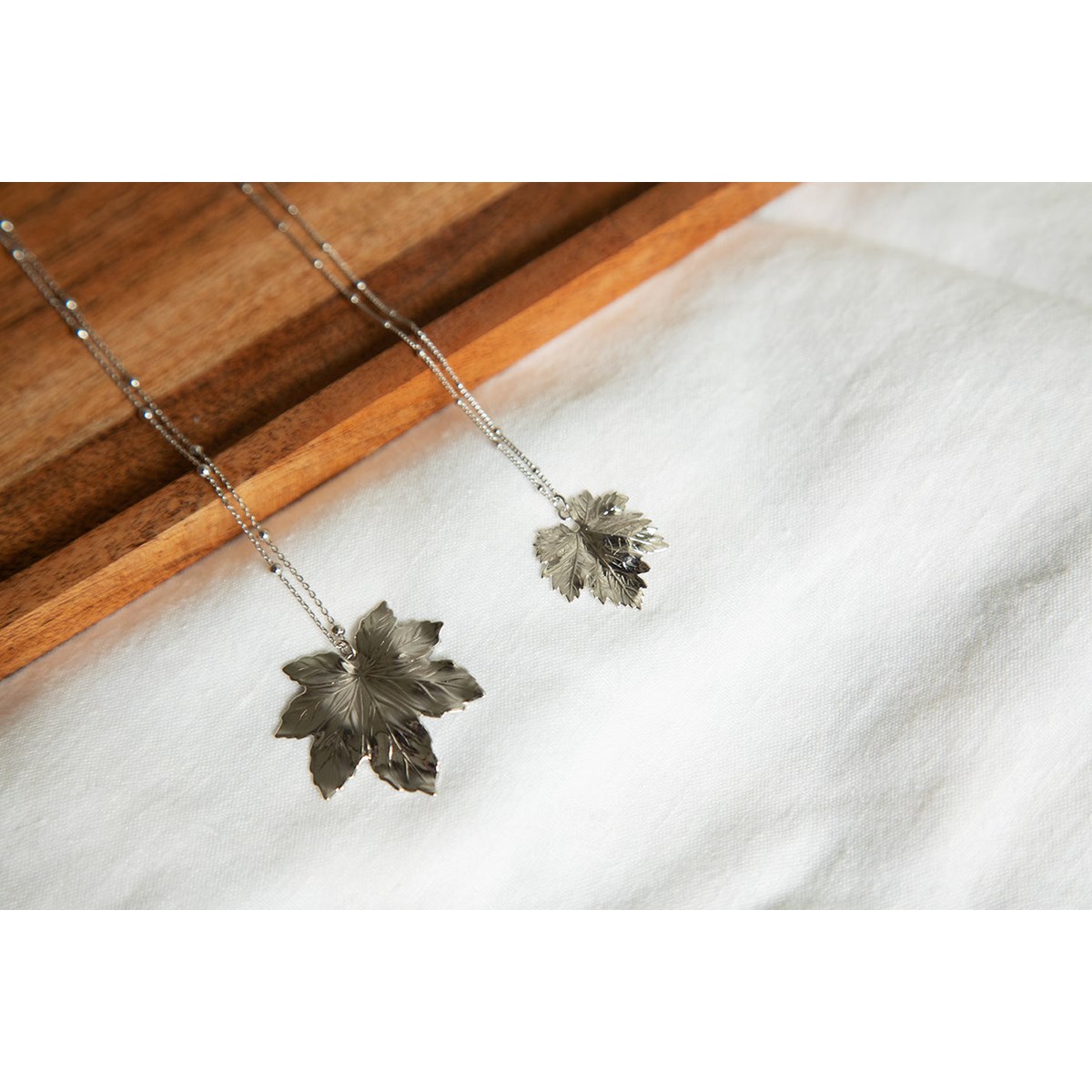 collier feuille plaqué argent - HÉRA