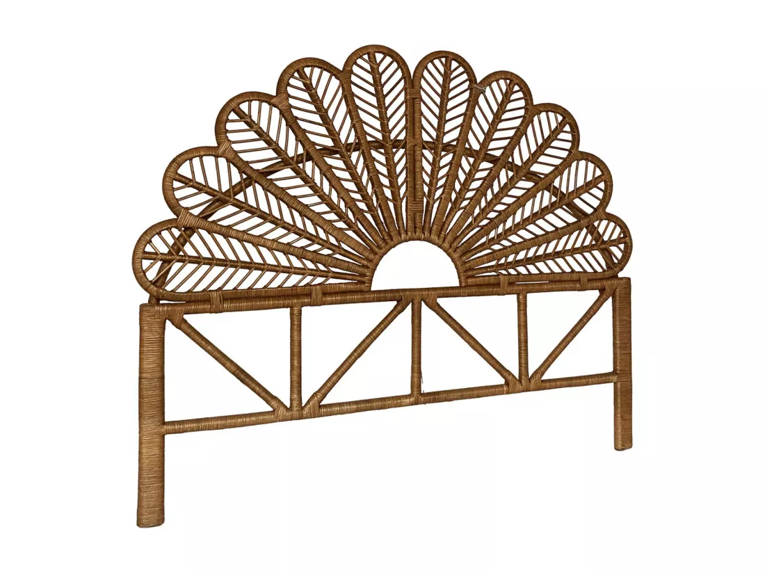 Tête de lit en rotin naturel L 160 x P6 x H130cm