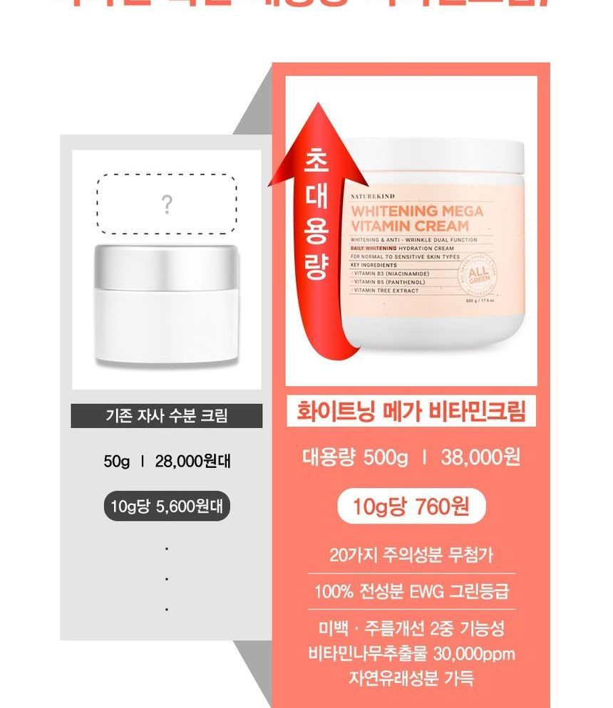 NATURKIND - Whitening Mega Vitamin Cream 500g