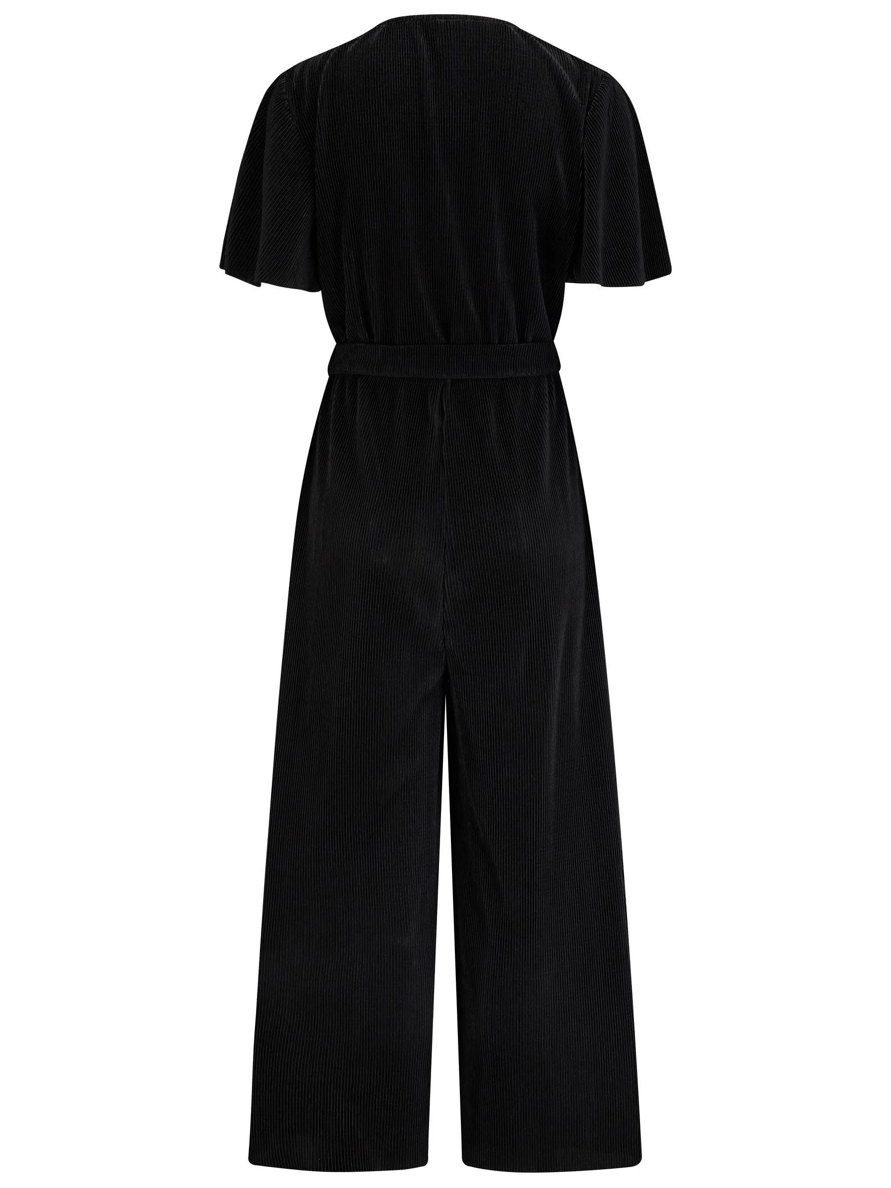 Pour Moi Tara jumpsuit met engelmouwen en halflange plissé pijpen