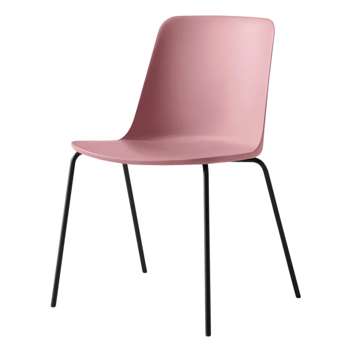 & Tradition Chaise Rely HW65, piétement noir | Rose