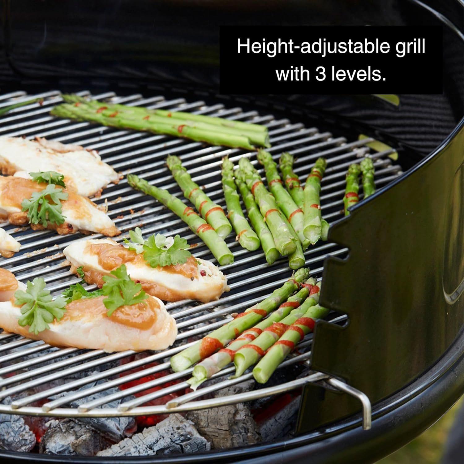 Barbecook Loewy 40 mini grill Holzkohlegrill BBQ mit Windschutz, Grillen für 4 Personen, schwarz, 40x40x75cm
