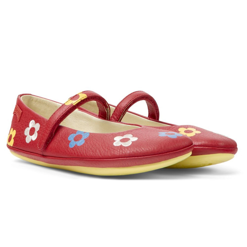 Camper Camper Ballerines Rouge Fleuri