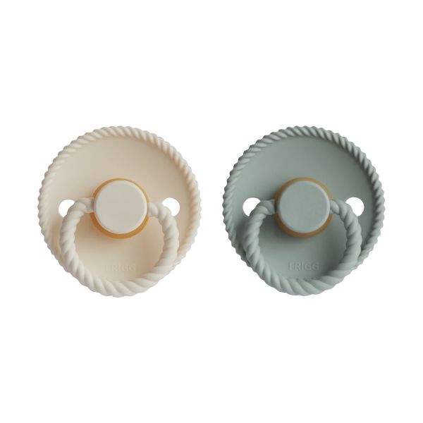 FRIGG Rope Fopspeen Croissant / Olive 0-6 Mnd 2 Stuks