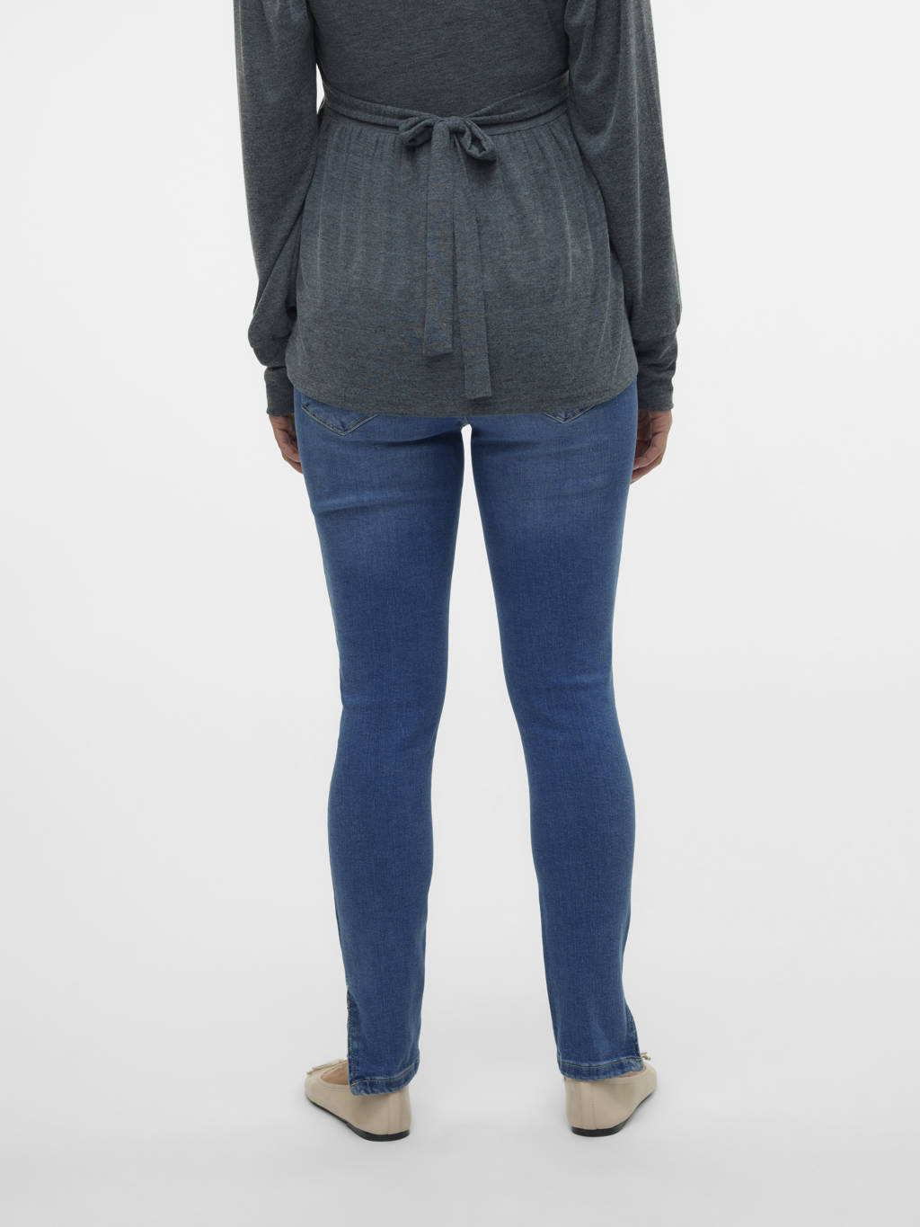 VERO MODA MATERNITY high waist zwangerschaps skinny jeans VMMPOSH medium blue denim