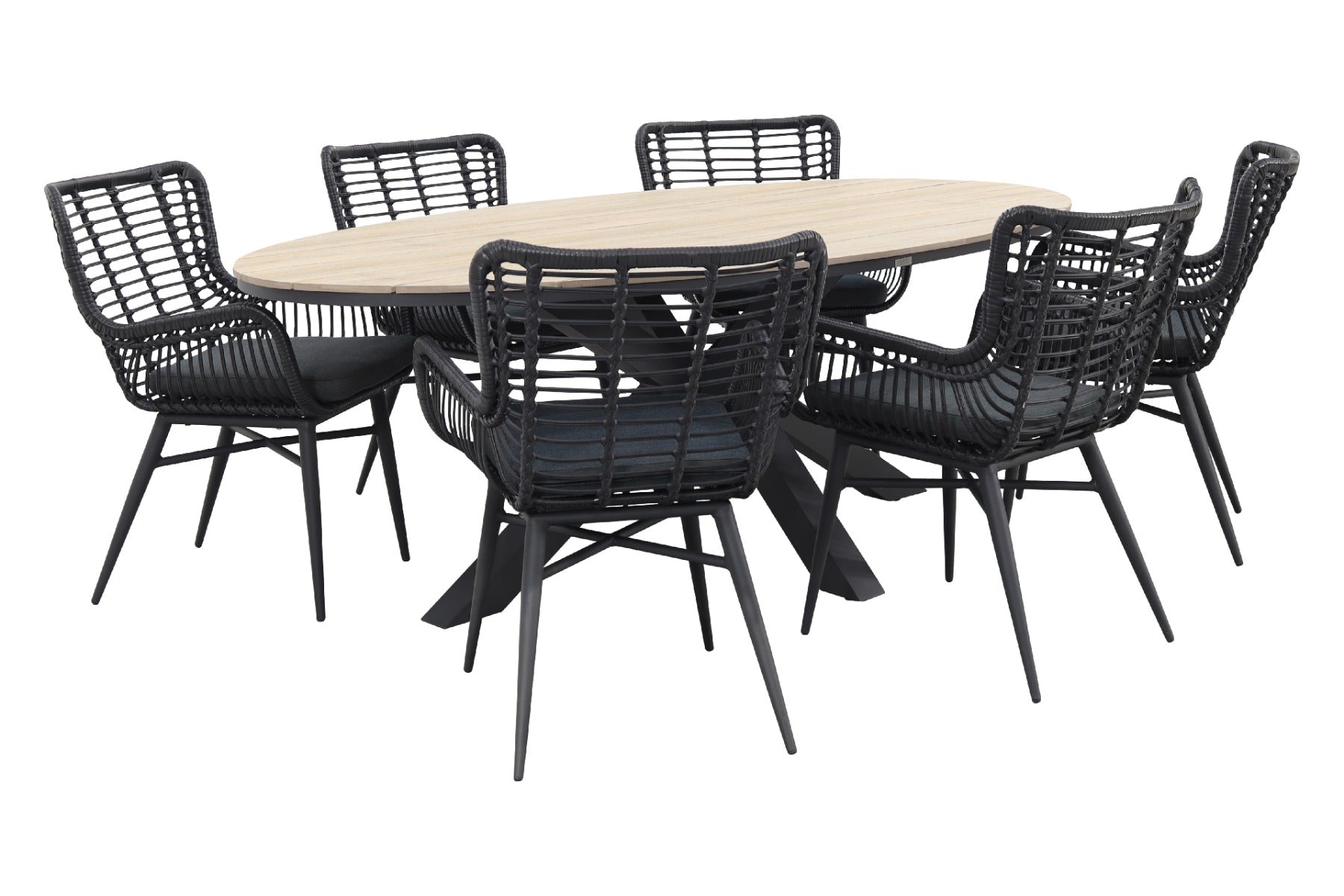 Garden Impressions Jasmine - Black|Edison 220x115 cm. - ovale tuinset