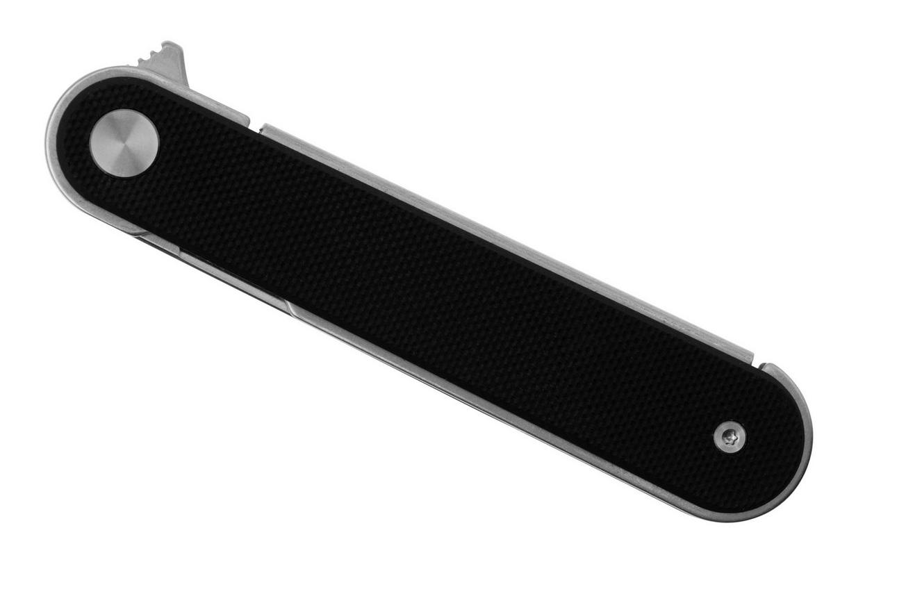 Real Steel Iris Flipper 8061AB Satin 12C27, Black G10, zakmes