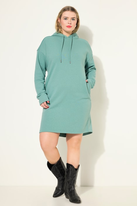 Sweatkleid, oversized, Kapuze, Langarm