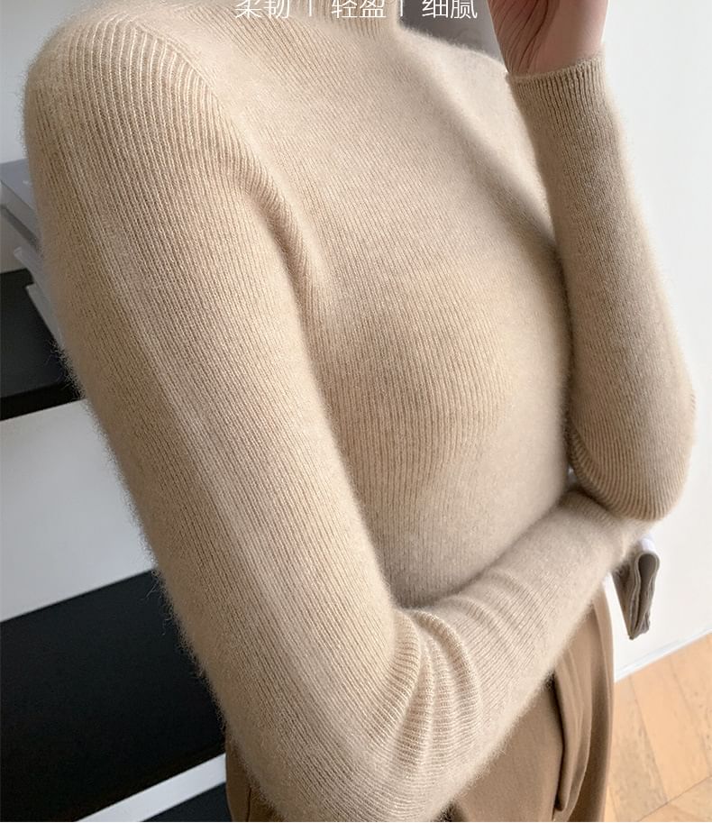 Gistinty - Lange mouwen, getailleerd, effen, slim fit gebreide top