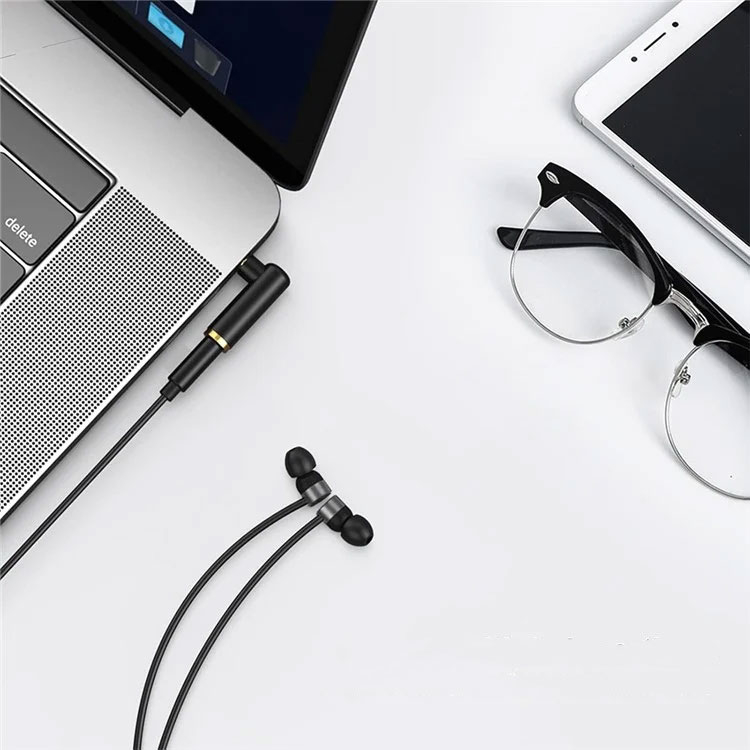 3.5mm Audio Klinken Stecker (m) auf 3.5mm Klinken Buchse (w) 90 Grad-Winkel Adapter für Kopfhörer und Mikrofon - Schwarz