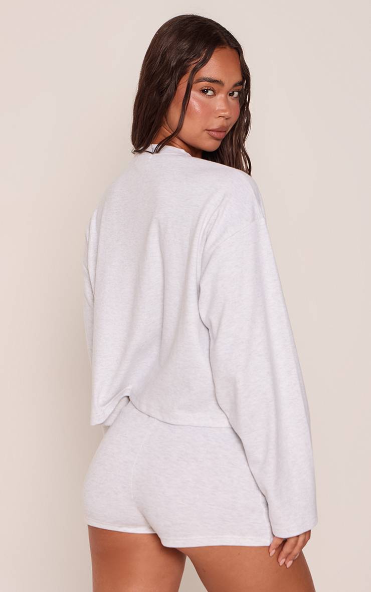 Gris Cendré Short Ajusté En Molleton Bouclette