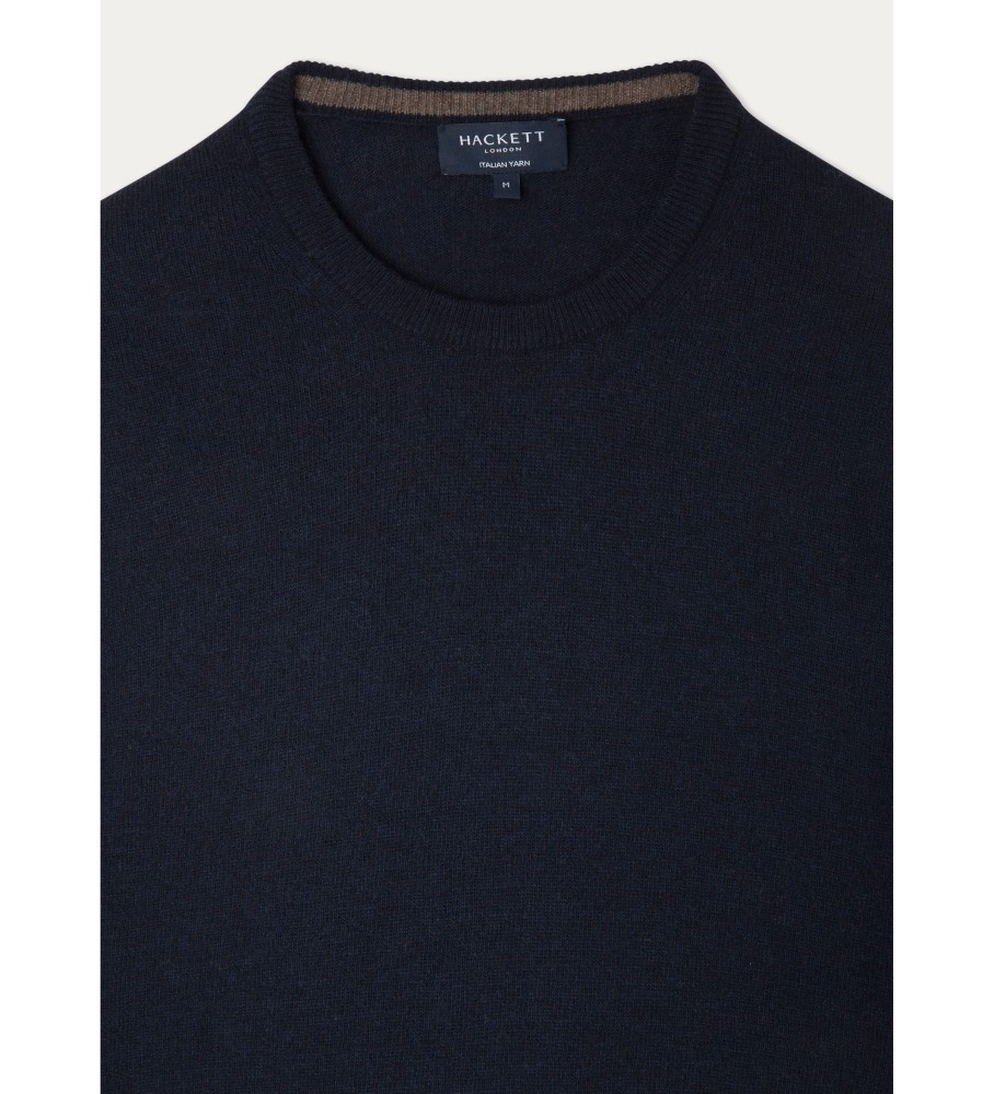 Hackett Jersey Merino Cash Mix azul marinho