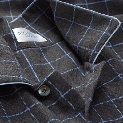 Herren-Nachthemd Flanell, Graumelange