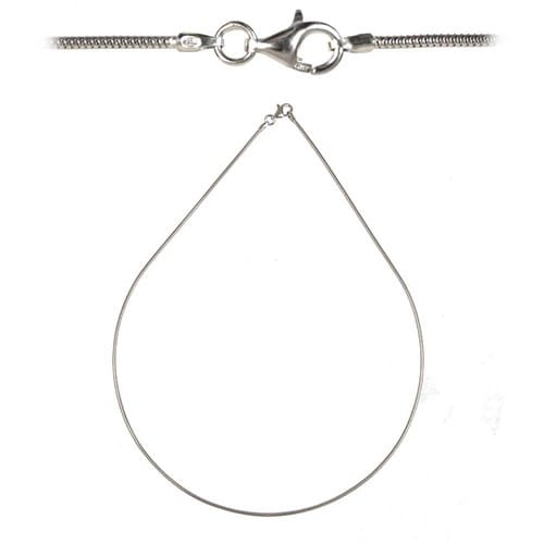 Chaine serpent argent rhodié 80 cm
