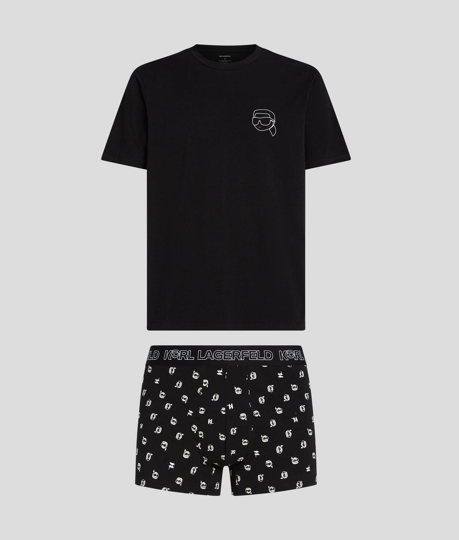 COFFRET CADEAU T-SHIRT ET CALEÇON IKON - Mini motif all over noir