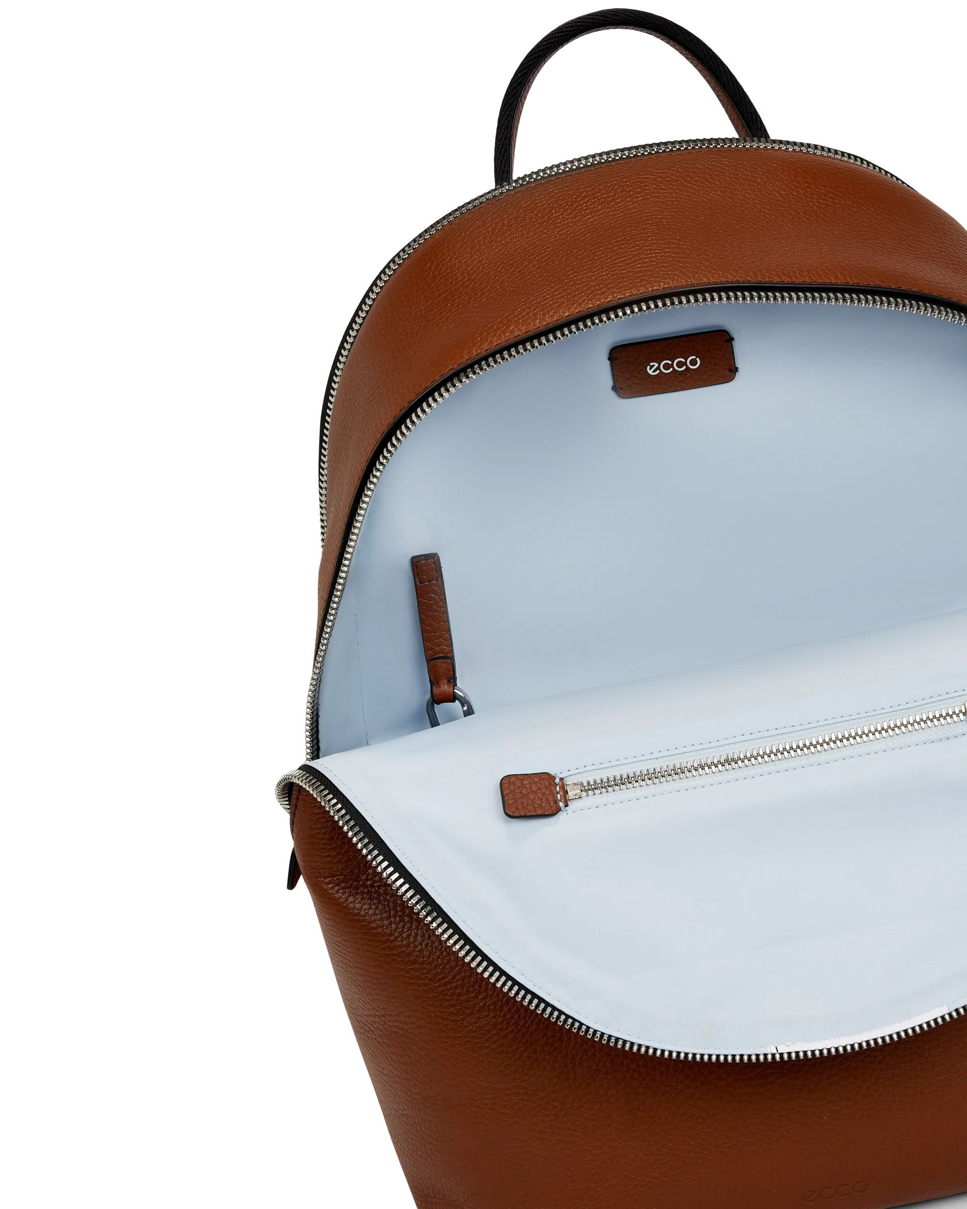 ECCO Round Pack Rucksack aus Leder Braun 43X30X17 cm