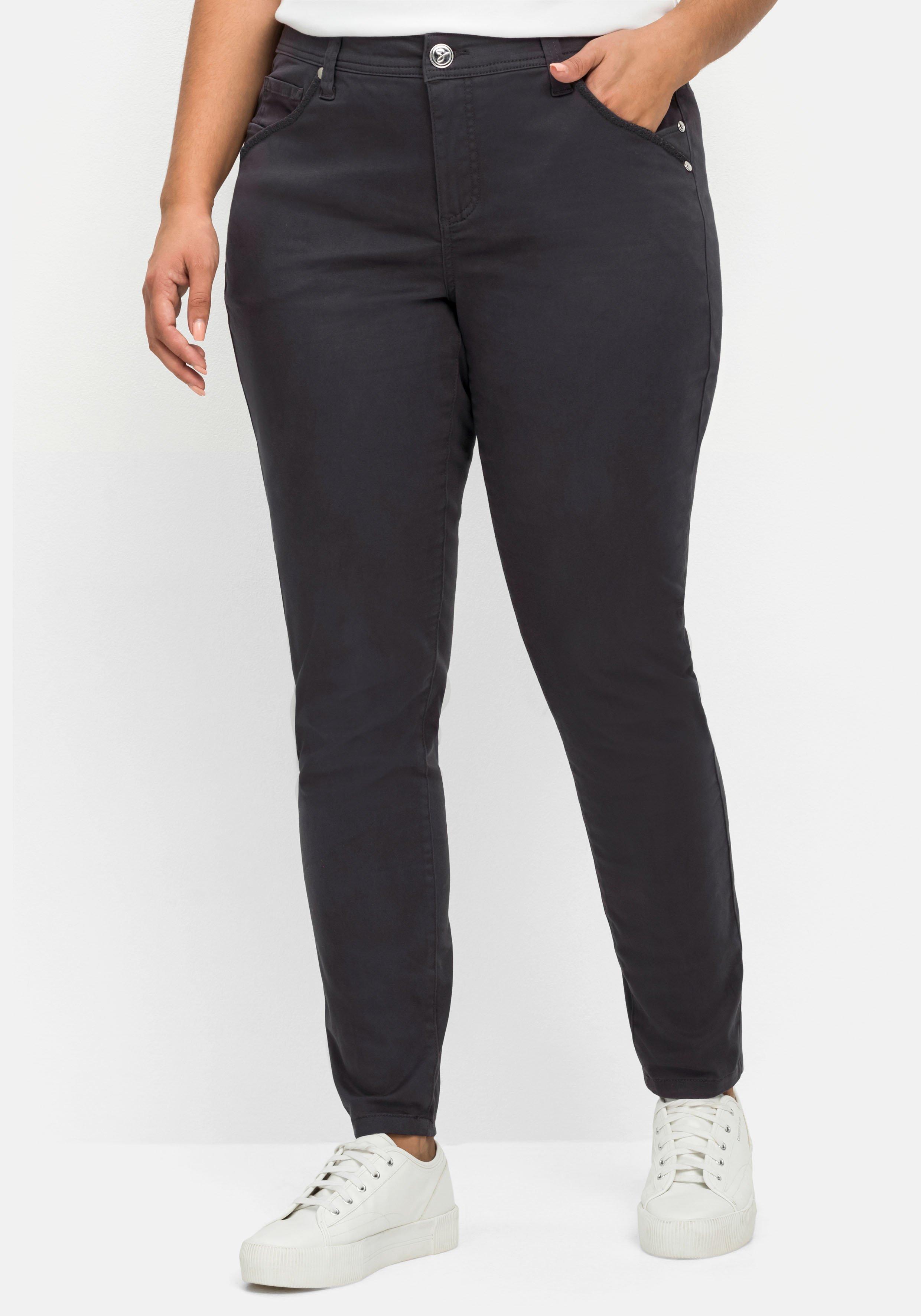 Extraschmale Twillhose in Curvy-Schnitt SUSANNE