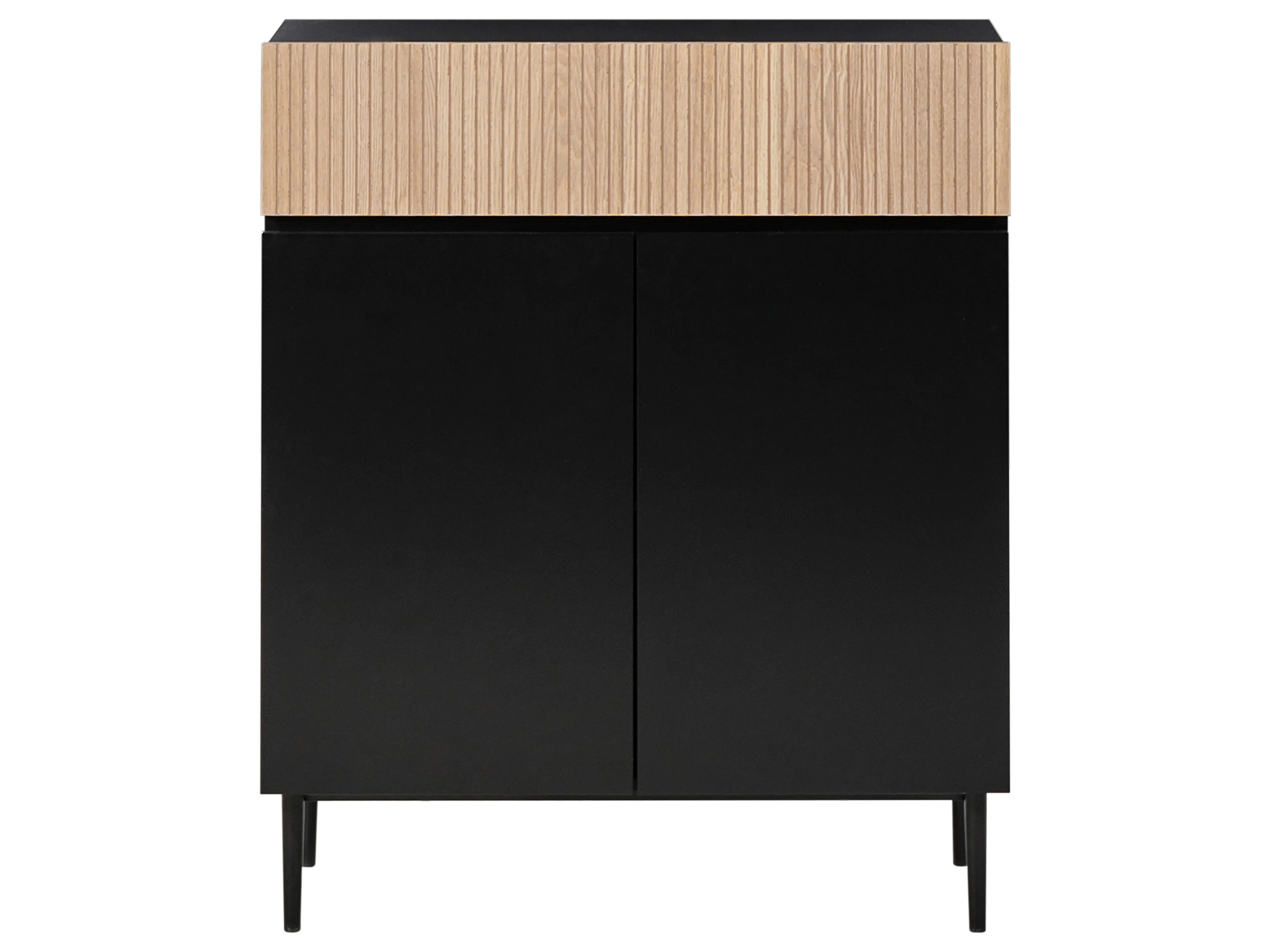 Dressoir met 2 deuren BLYTHE Natuurlijk essenhout Zwart