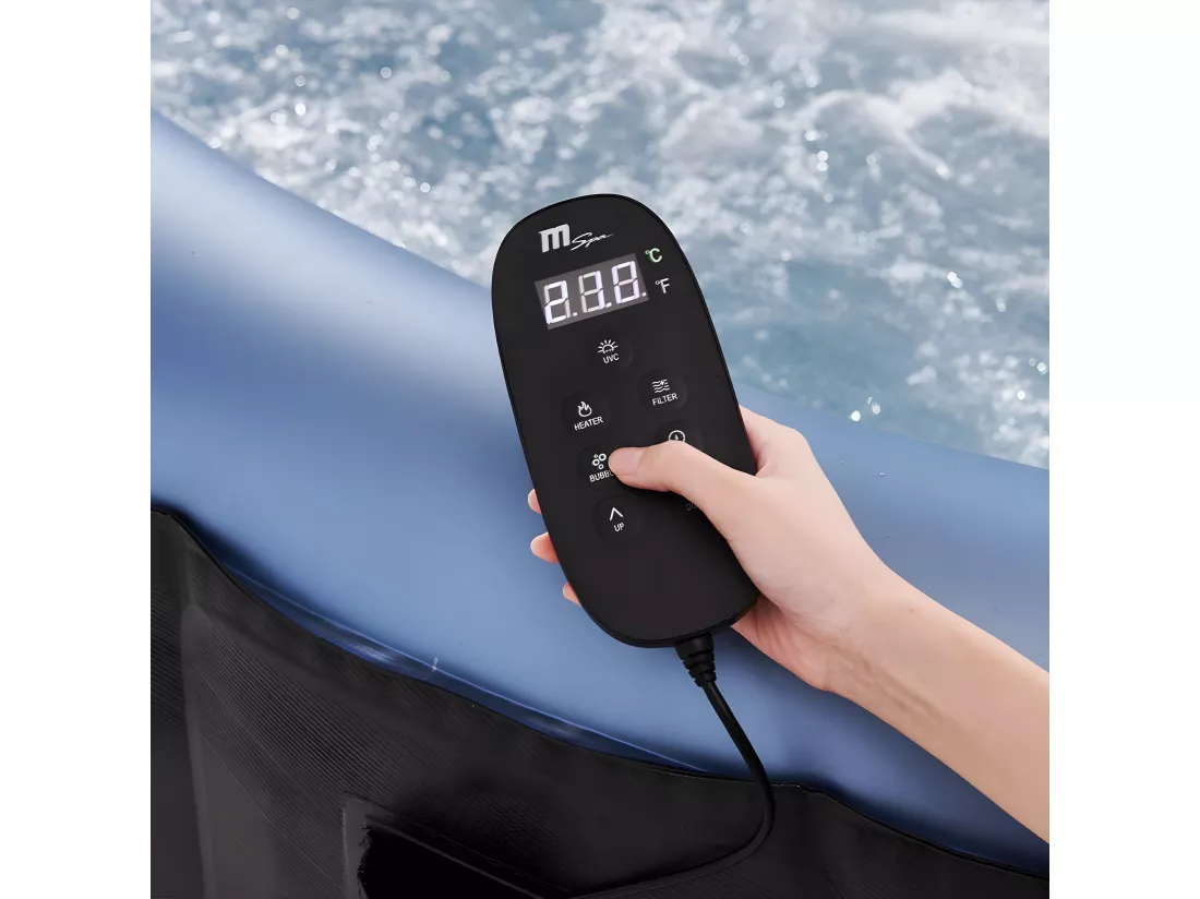 Spa gonflable rond 4 places BERGEN Gris PVC armé Ø180cm