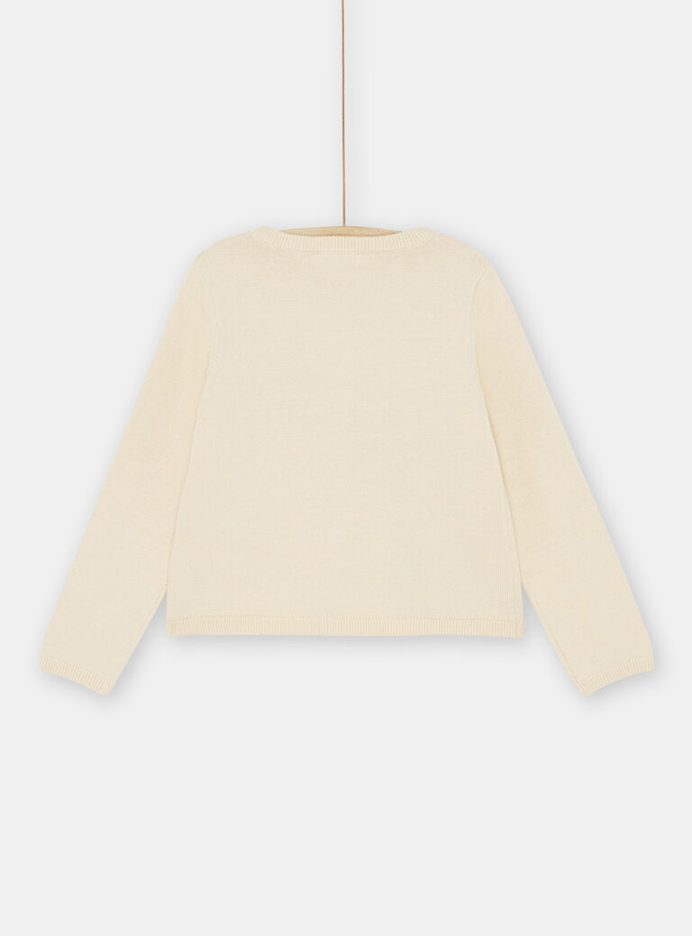 Cardigan écru à motif arc-en-ciel fille