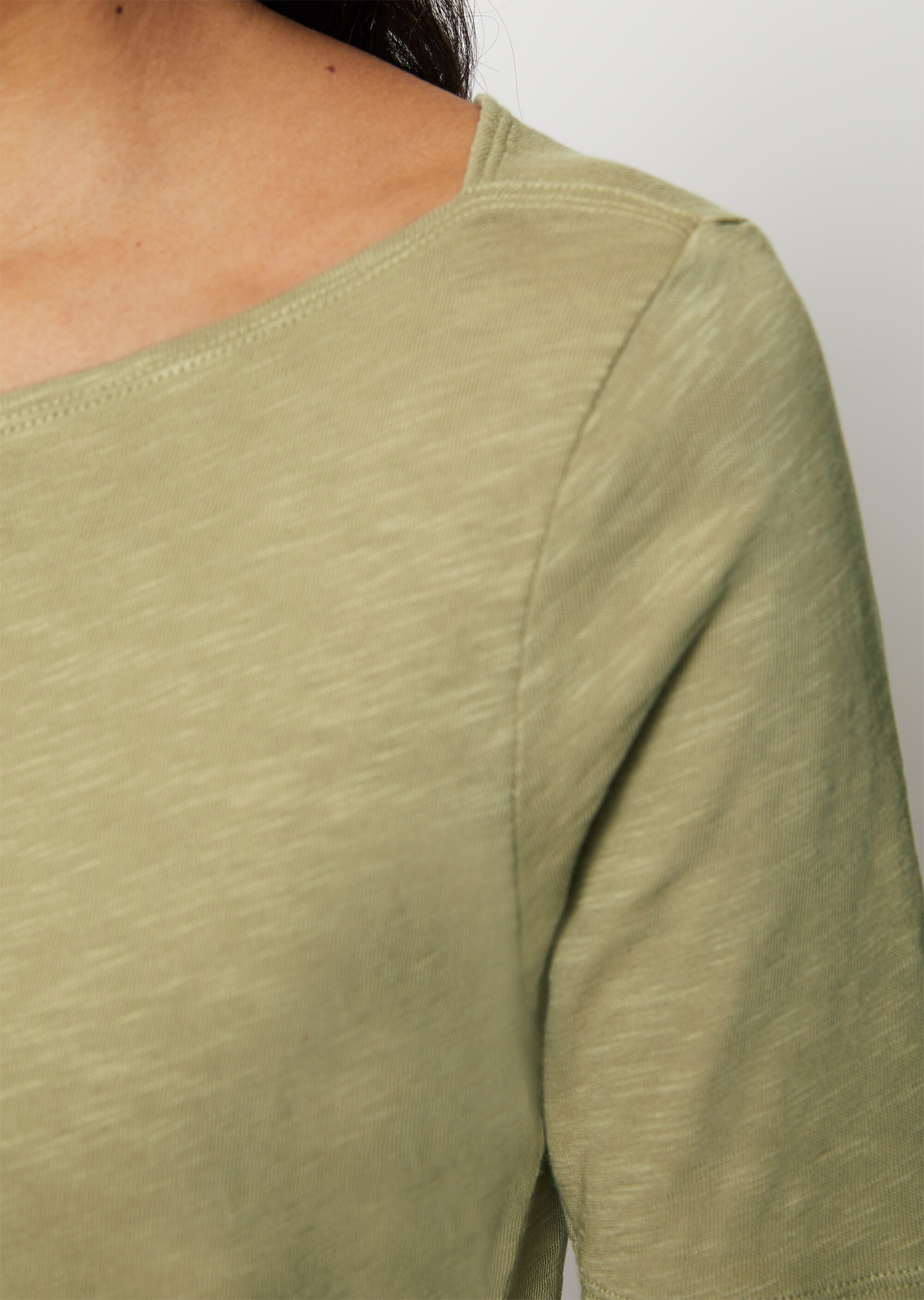 U-Boot-T-Shirt regularaus softem Slub-Jersey